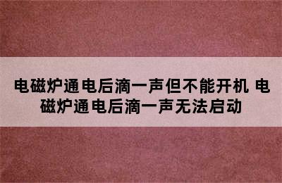 电磁炉通电后滴一声但不能开机 电磁炉通电后滴一声无法启动